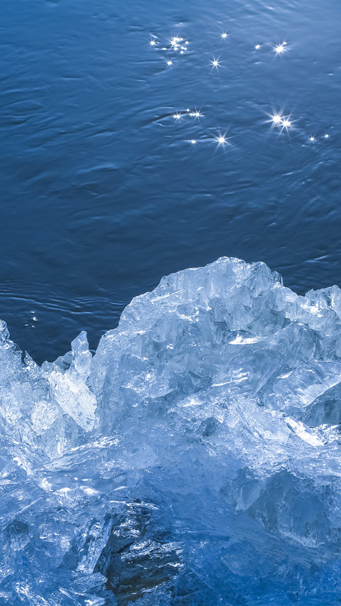 Crystal ice and blue water surface preview