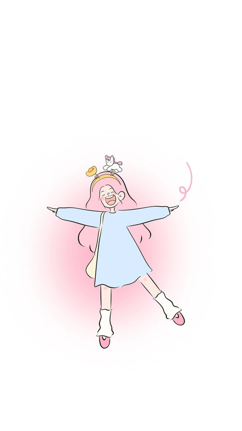 小女孩治愈插画壁纸-锐景创意 preview