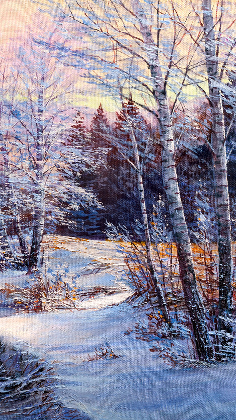 Oil painting on ice and snow preview