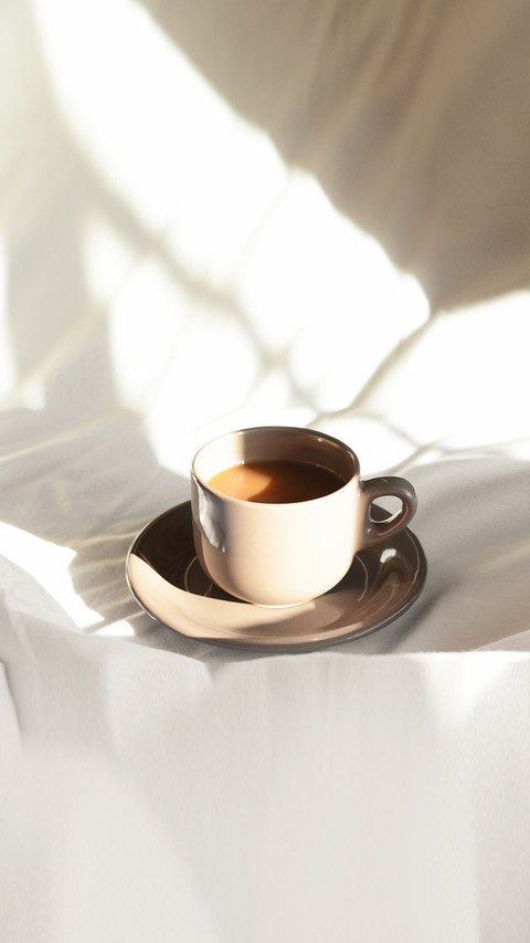 Cup of aromatic coffee in morning preview