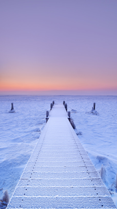 Jetty on a frozen lake preview