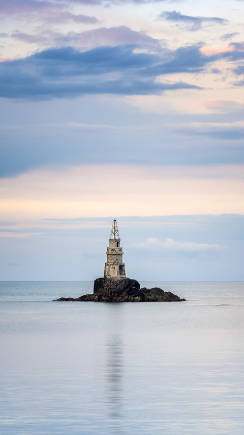 An amazing sunset with an lighthouse on the Black Sea coast preview