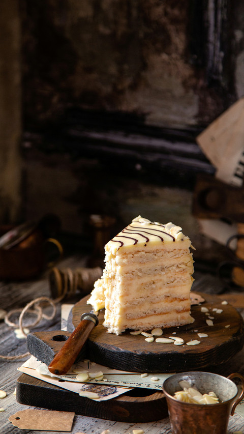 A Plate of Delicious Cream Cake preview
