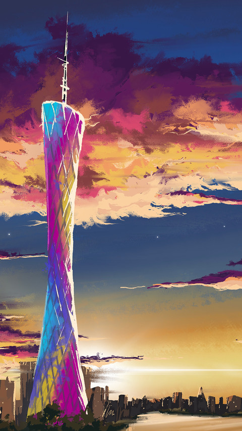 Illustration of guangzhou tower preview