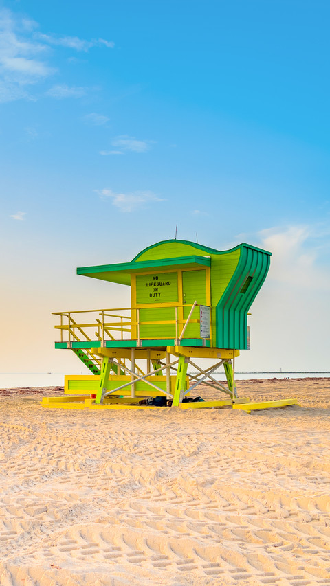 Miami Beach South Beach Green Lifeguard Tower preview