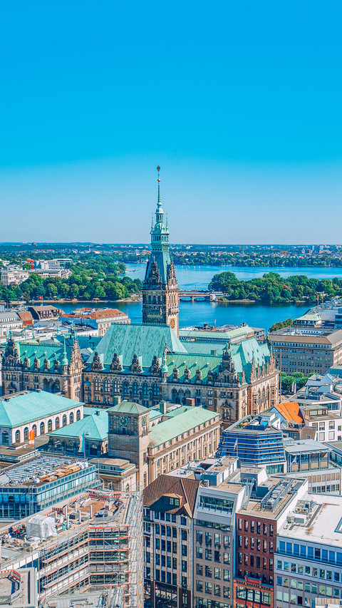 Hamburg City Hall and Urban Skyline in Germany preview