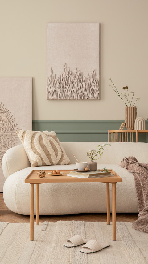Creative composition of living room interior preview
