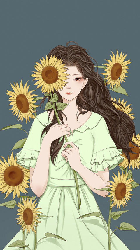 Girl Holding Sunflower preview