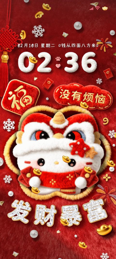 毛绒小猫 发财暴富 preview