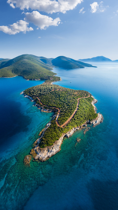View from above of the  coast of the Pagaseo Gulf in Greece preview