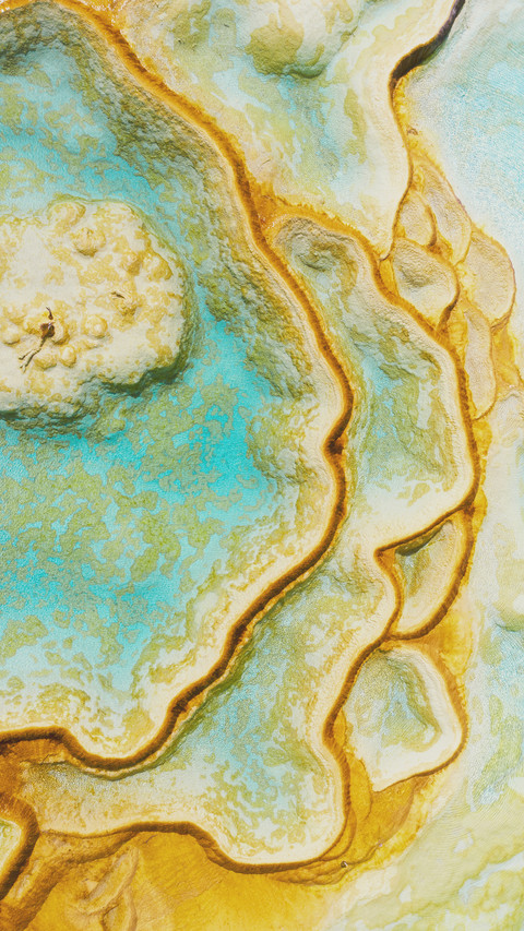 Colorful pool travertine beach for tens of thousands of year preview