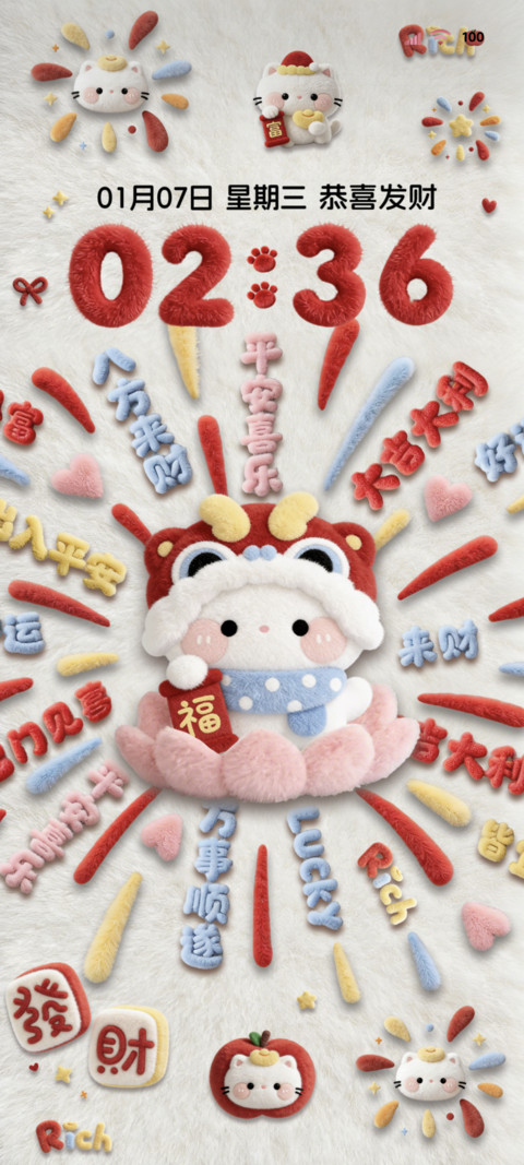 毛绒大图标新年猫猫 preview