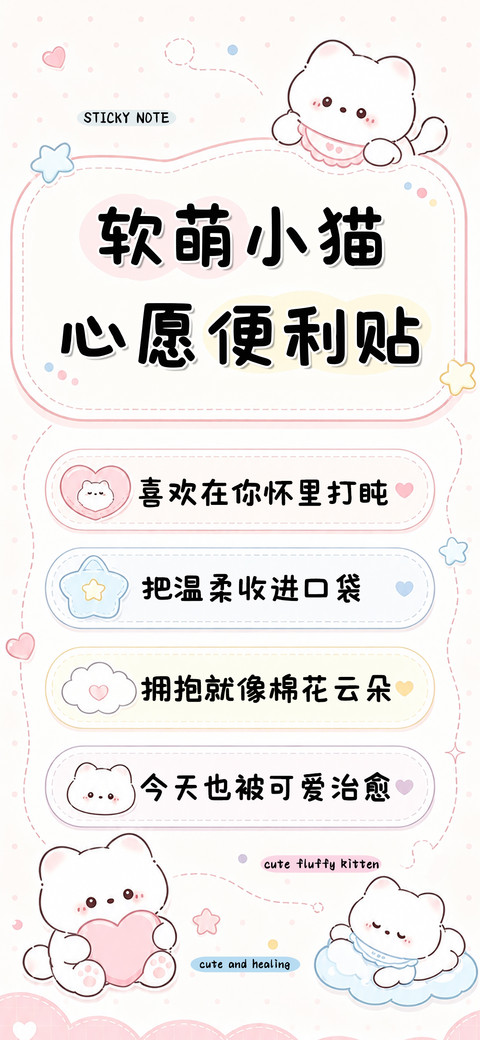 软萌小猫心愿便利贴 preview