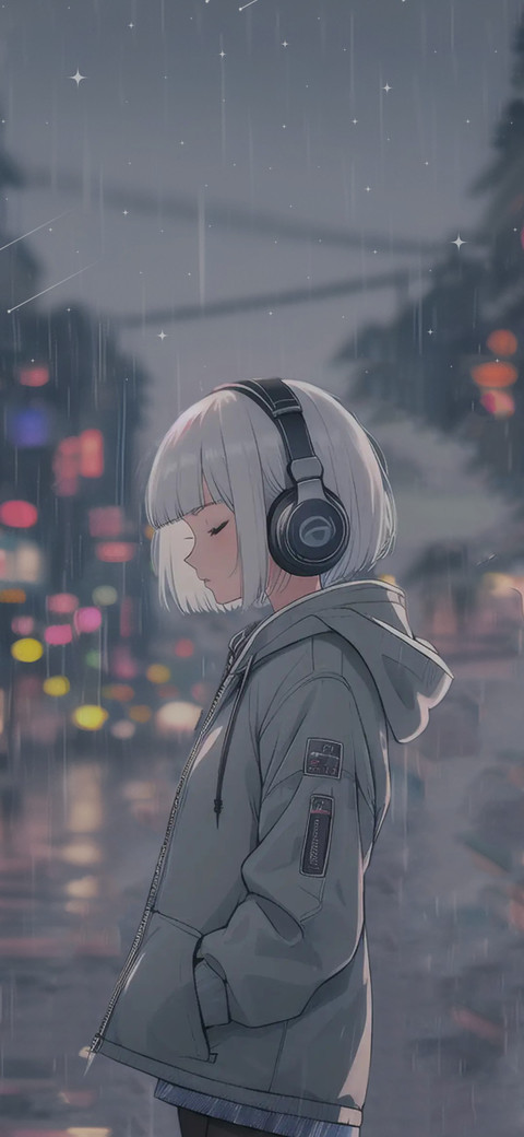 在雨中带耳机 preview