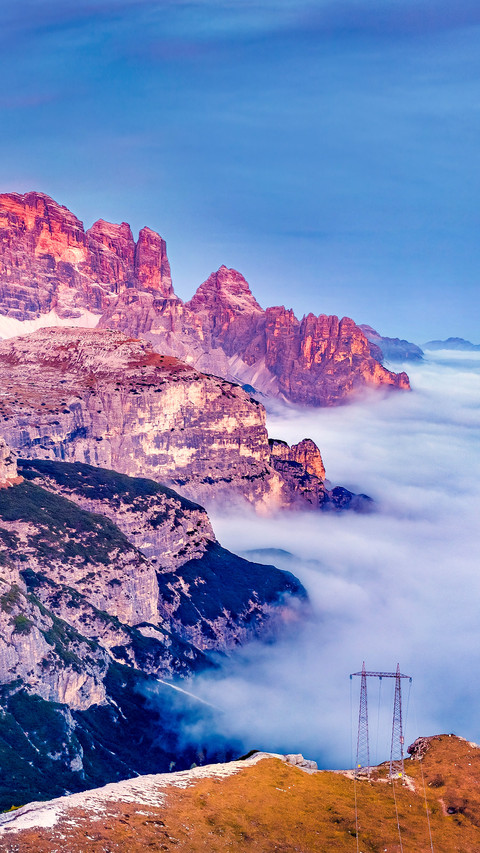 Breathtaking evening scene of Dolomite Alps preview