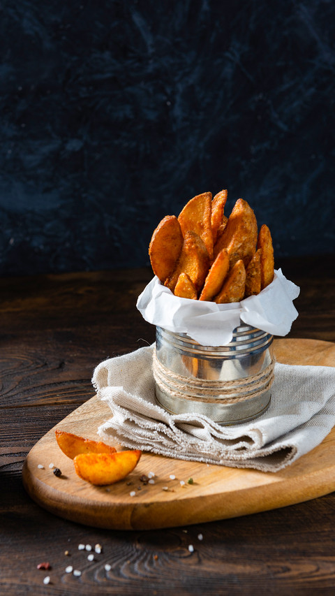 Baked potato fries with addition sea salt and pepper preview
