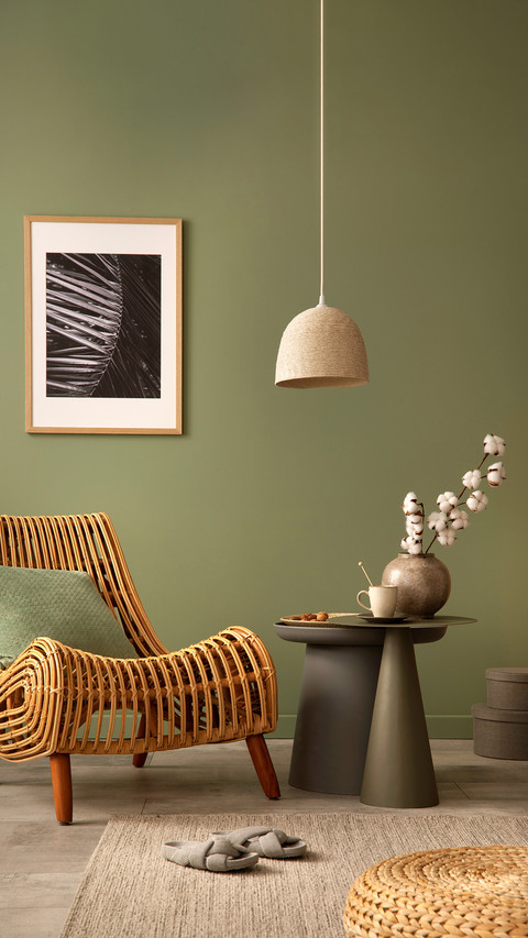 Stylish Living Room Interior Design with Rattan Chair preview
