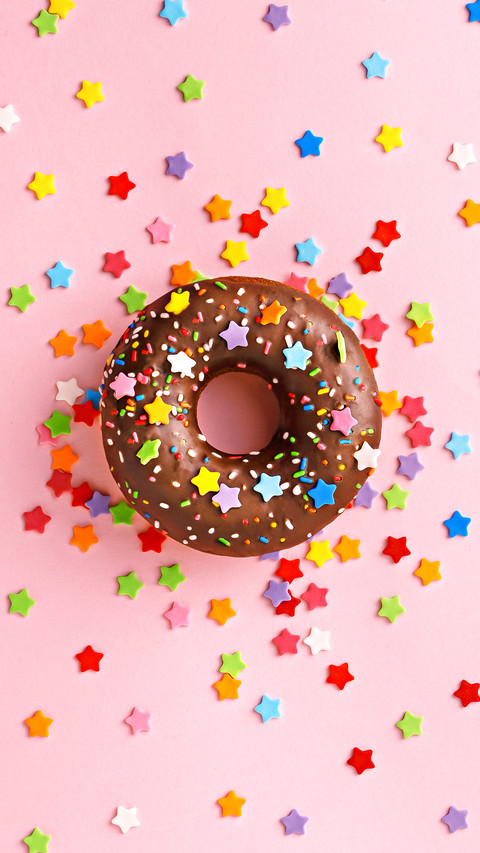 Directly above shot of donut decorated with stars preview