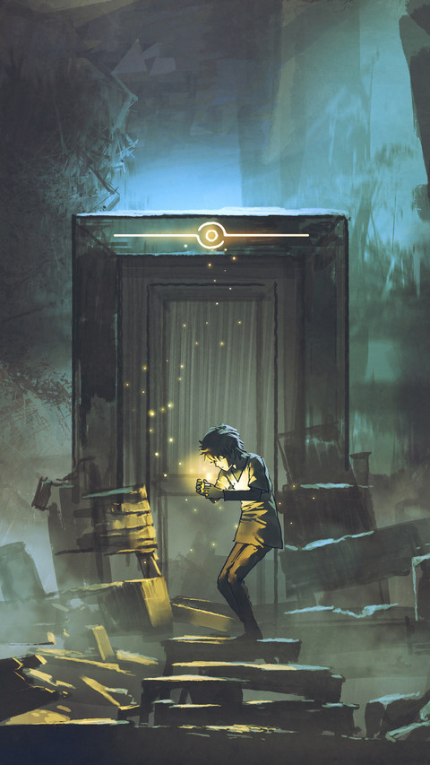 Young Boy Lit the Candle in Front of the Secret Door preview