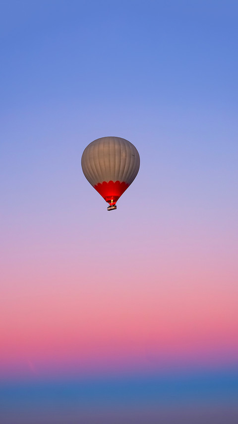 Beautiful hot air balloons flying at sunrise in Cappadocia preview