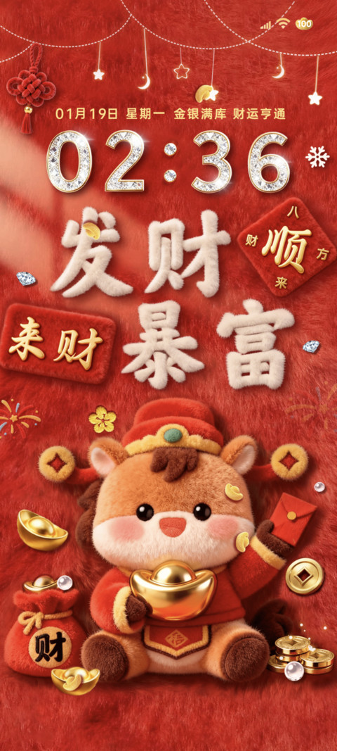 新年红马年发财毛绒 preview