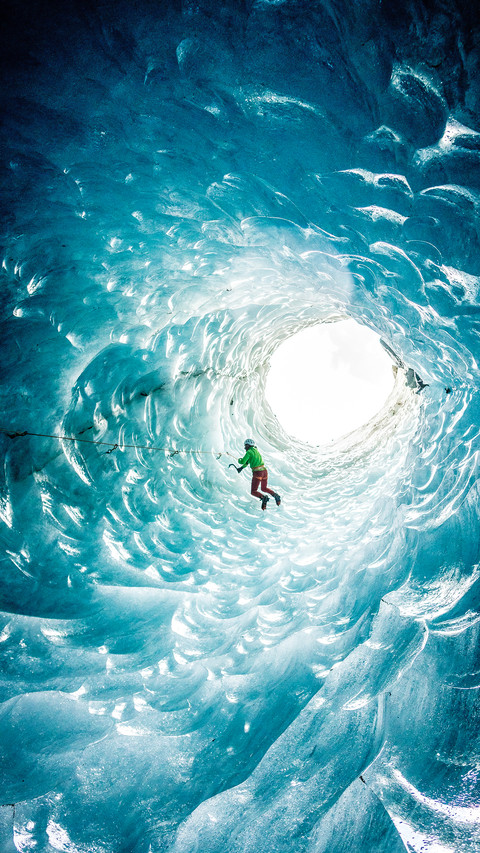 French travelers explore magical ice caves preview