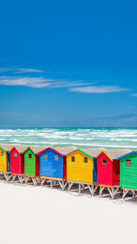 Famous colorful beach houses in Muizenberg preview