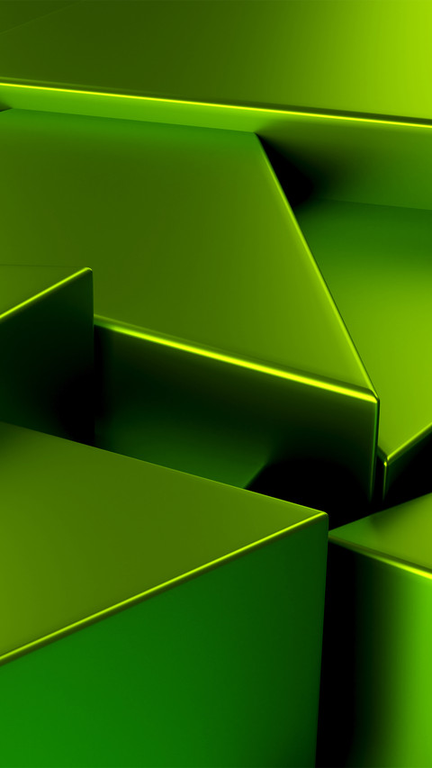 Glossy green 3d triangle preview