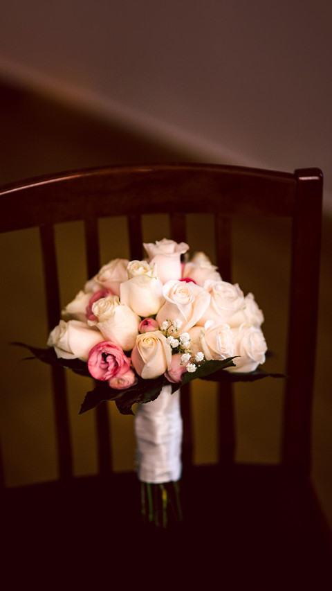 Colorful isolated bridal bouquet for a wedding preview