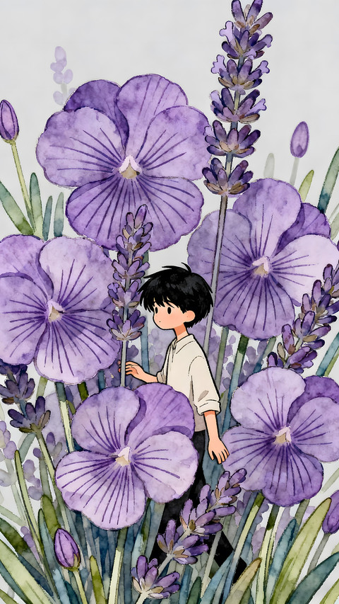 Youth in purple flower grove 2 preview