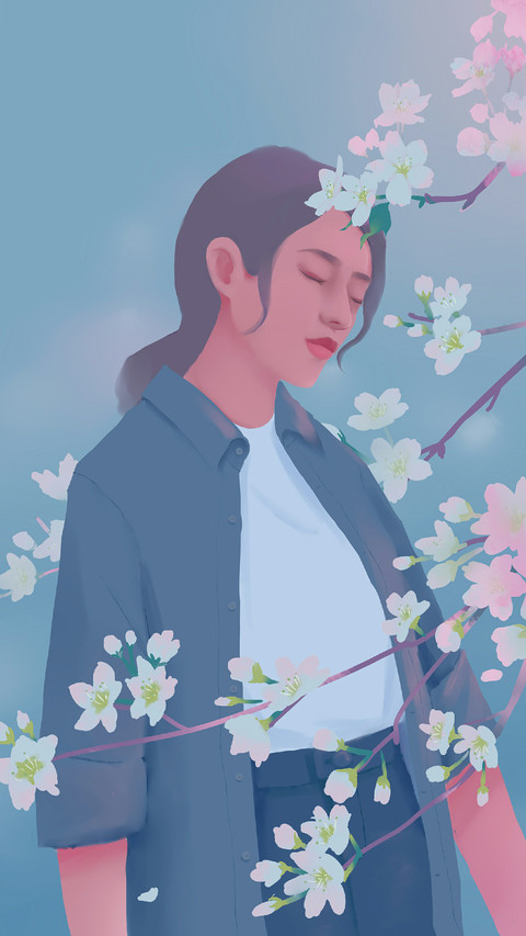 A Beautiful Woman in The Flowers preview
