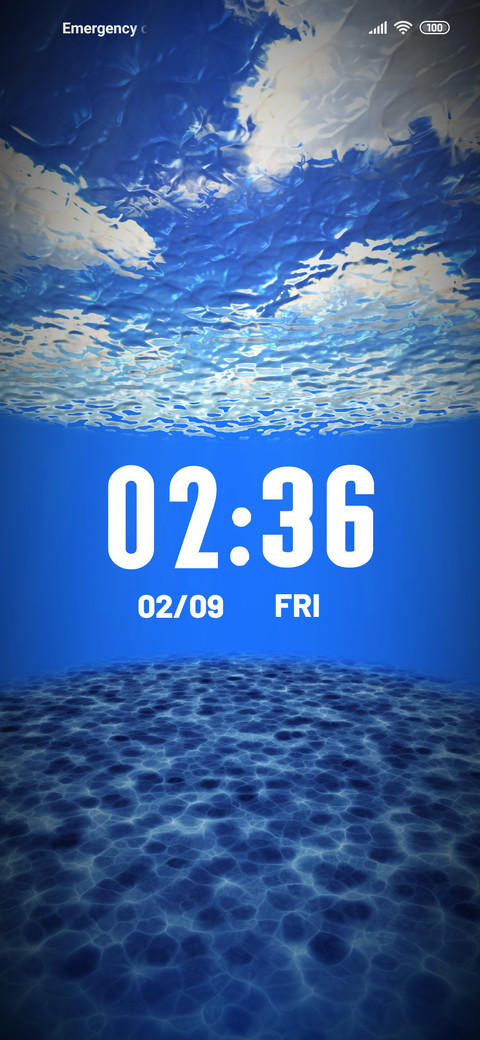 In the clear water miui theme