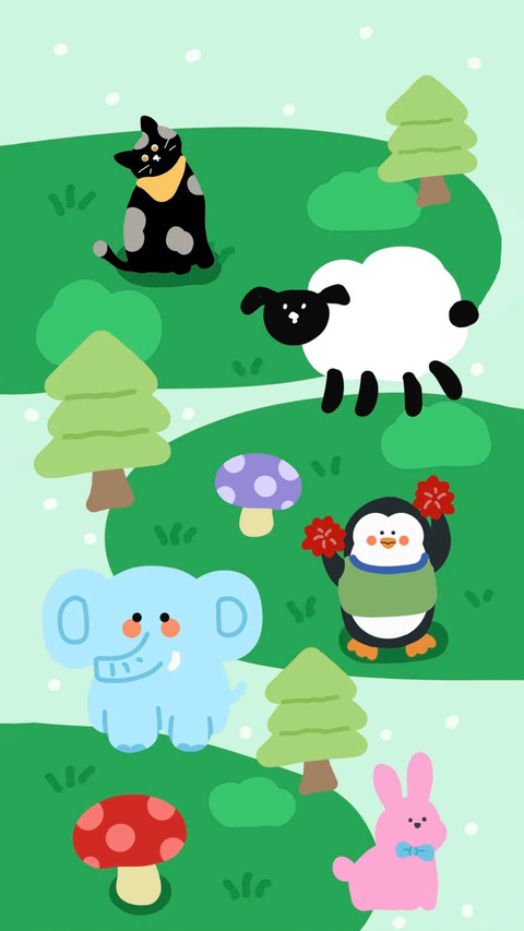 可爱动物春日壁纸-锐景创意 preview