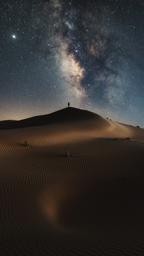 Man Standing in The Desert Under The Stars preview