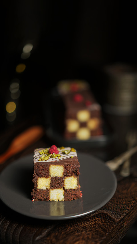 Cocoa checkerboard cake preview