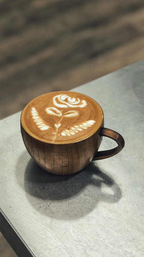 Latte's White Bloom, Contrasting with Deep Brown Brew preview