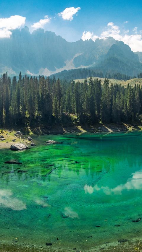 The serene scenery along the shore of lake donomiti preview