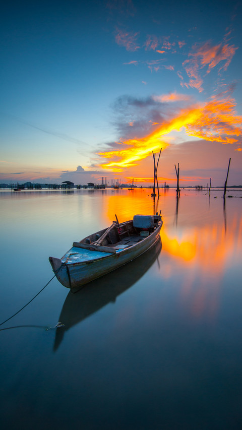 Traditional boat in fisherman village Batam Island preview