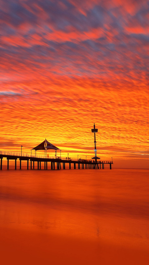 Sunset colors over Brighton Jetty, South Australia preview