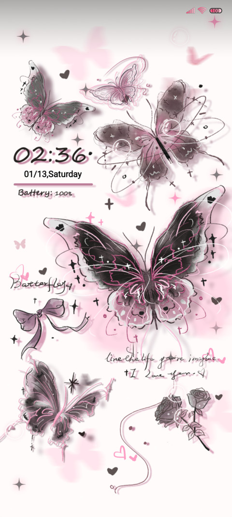 Pink butterfly preview