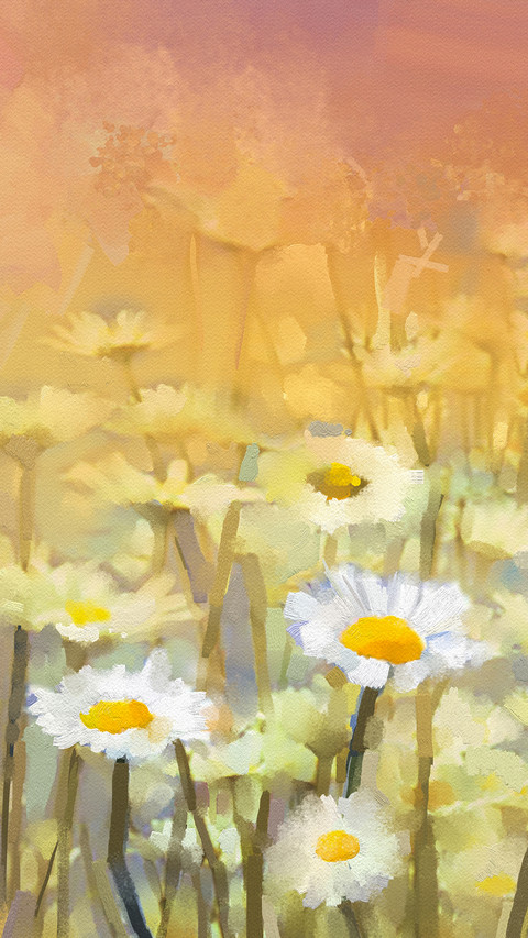Flowers in spring oil painting colors preview