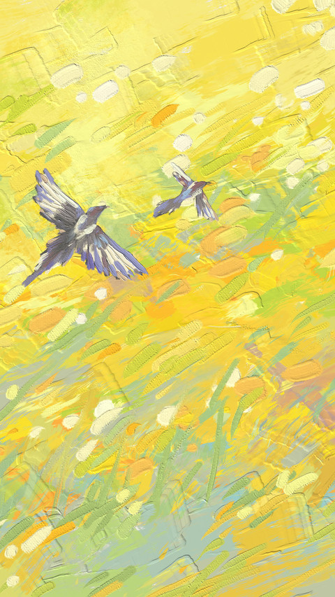 Impressions of spring in oil painting style preview