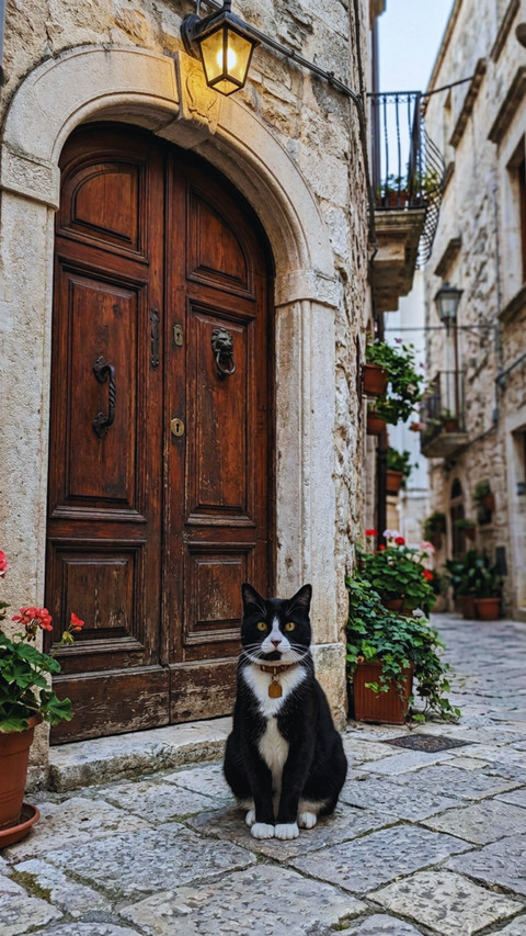Tuxedo Cat Stands Guard preview