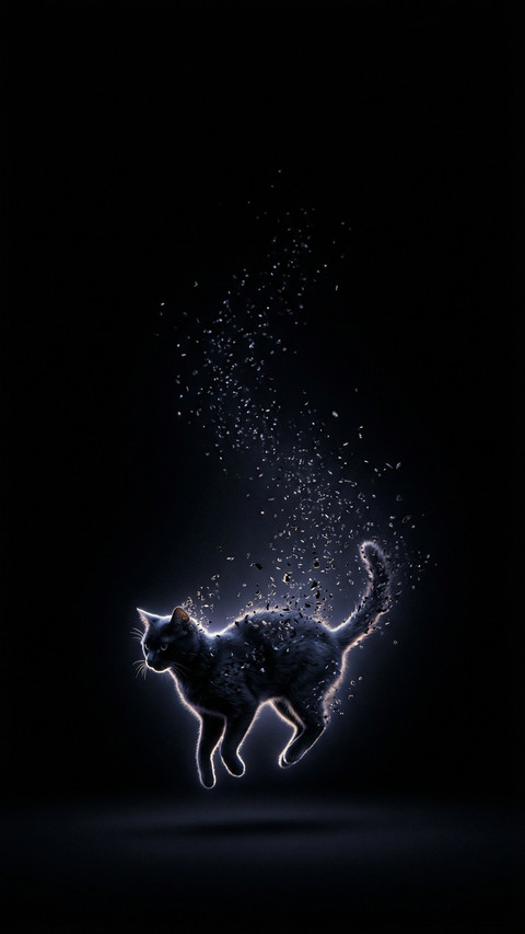 Mystical Floating Black Cat Particles preview