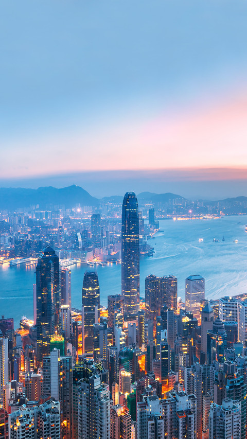 Amazing view on Hong Kong city from the Victoria peak, China preview