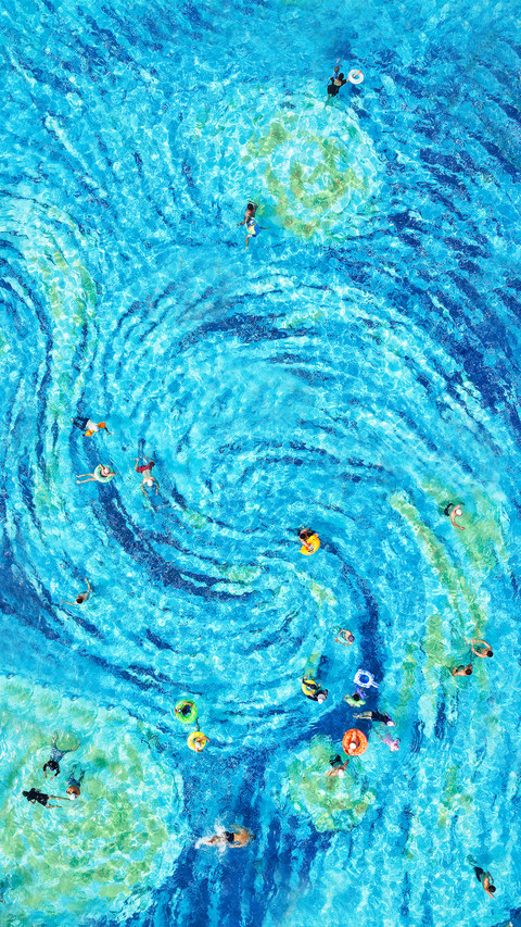Starry sky in the pool preview