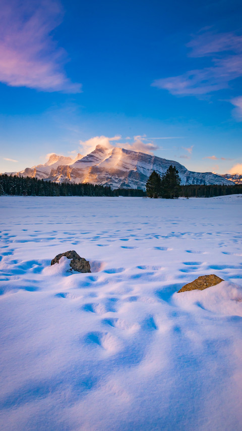 Winter sunrise at Two Jack Lake, Banff National Park preview