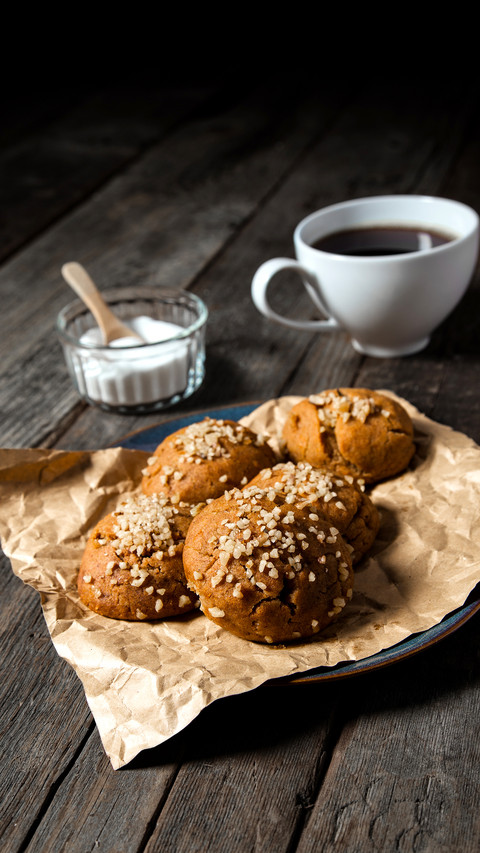 A breakfast plate of baked walnut muffins preview
