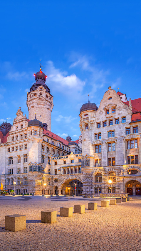 Germany with New Town Hall at twilight blue hour preview