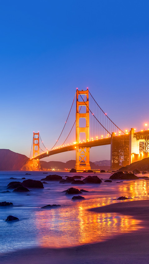 San Francisco Golden Gate Bridge seen from Marshall Beach preview
